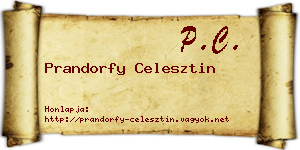 Prandorfy Celesztin névjegykártya